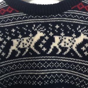 LLBean wool reindeer sweater